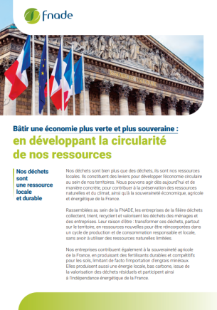 Bâtir une économie plus verte et plus souveraine, en développant la circularité de nos ressources